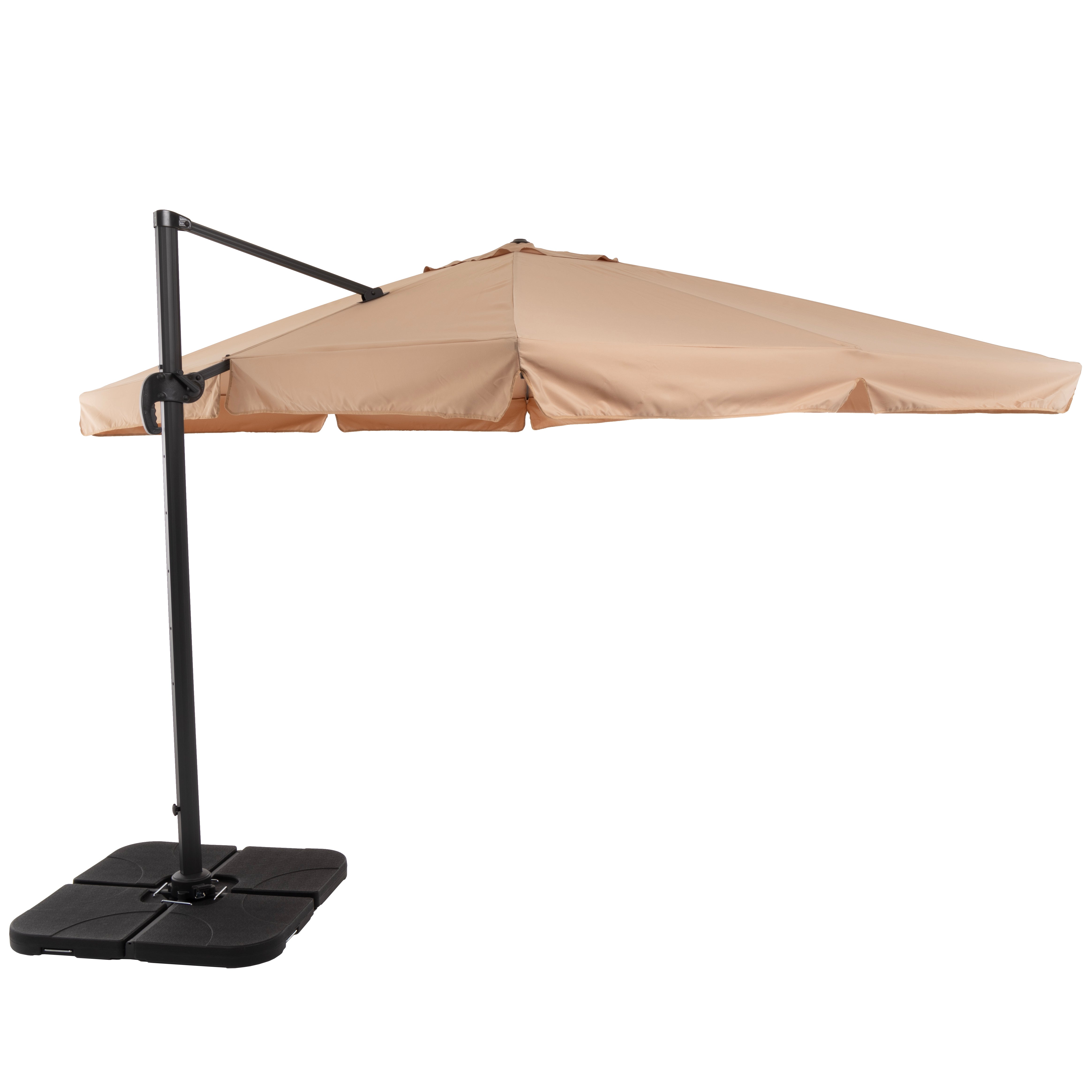 VESTIAMO CASA GIARDINO - Ombrellone a lampada con flap telo camel 3x4 metri